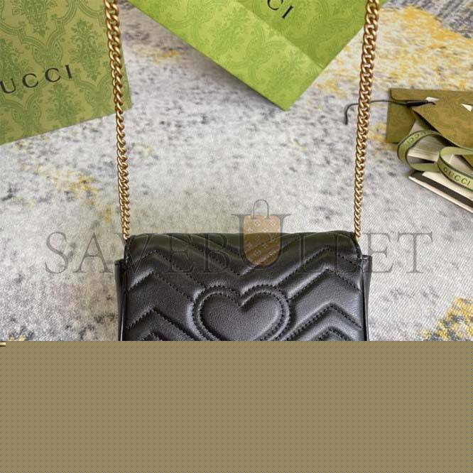 g*u*i marmont matelasse leather S*per mini bag 476433 (19.5*10.2*5.1cm)